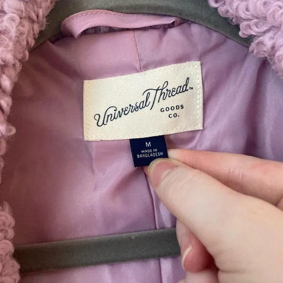 Universal Thread Sherpa Bomber Jacket- Oversized- Size Medium- Purple - Picture 4 of 8